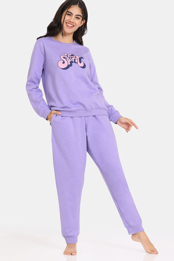 Buy Rosaline Cozy Fits Knit Poly Loungewear Set - Violet Tulip